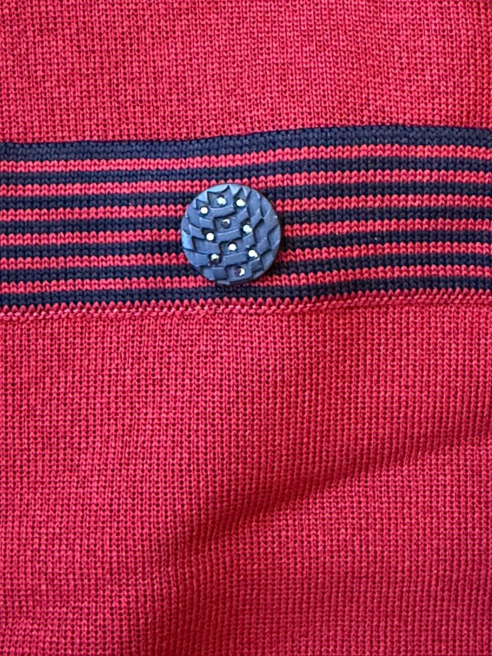 NWOT Exclusively Misook Women Knit Jacket Cardigan Long Sleeve Red Black Trim 1X - Picture 5 of 10